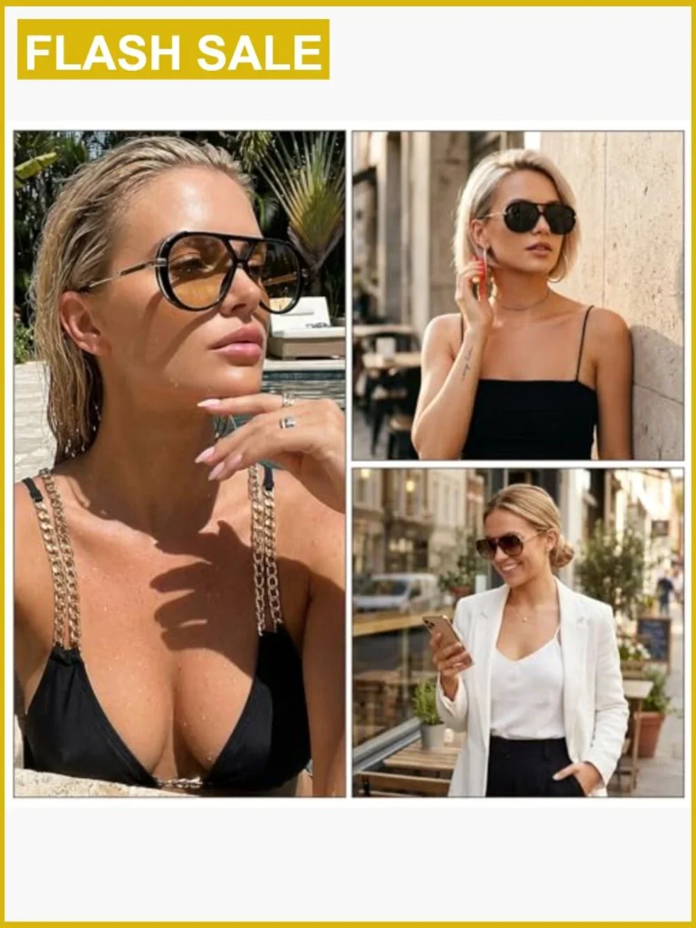 2/3 Pack Oversized Retro Aviator Sunglasses for Men Women UV400 Protection